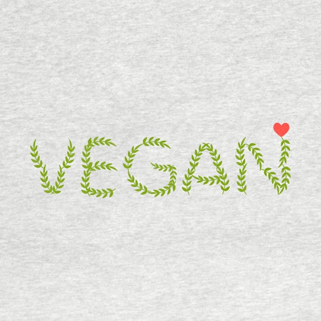 Vegan Love Lettering with Heart, Vegan Lifestyle, Anti-Cruelty, Animal Lover, Meat-Free by sockdogs